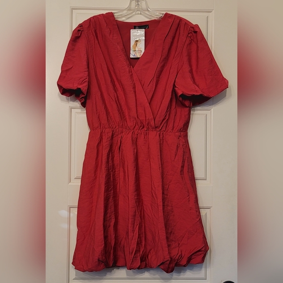 Mini Dress with Puffed sleeve - Picture 7 of 10